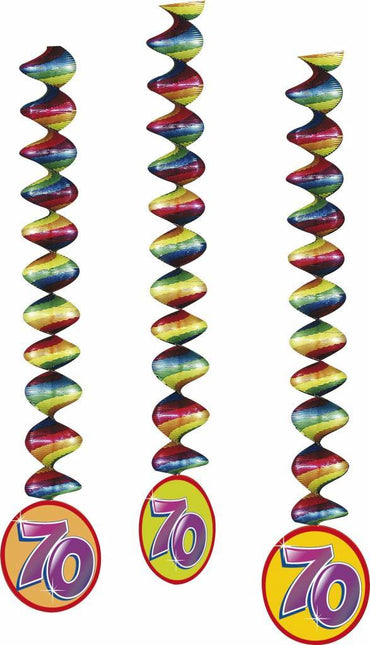 Hangdecoratie 70 Jaar Versiering 75cm 3st van Haza Witbaard koop je bij Partywinkel