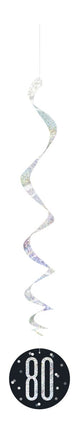 Hangdecoratie 80 Jaar Zwart 81cm 6st van Unique koop je bij Partywinkel