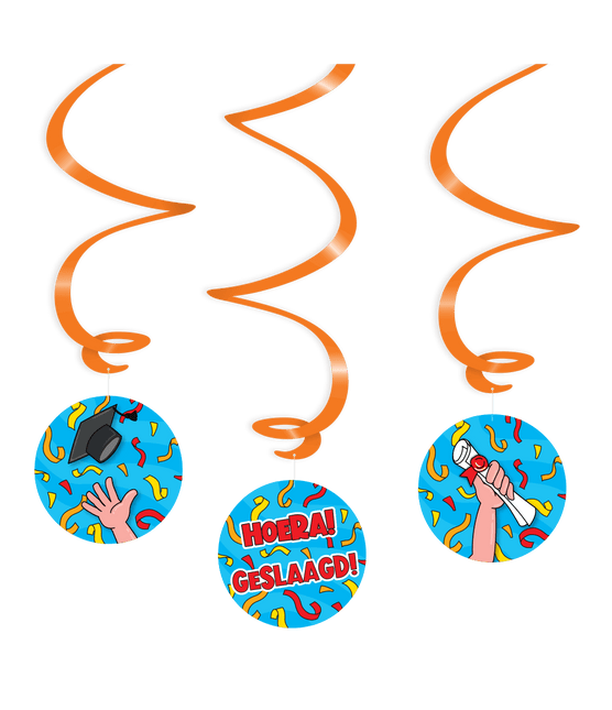 Hangdecoratie Geslaagd 14cm 3st van Paper Dreams koop je bij Partywinkel