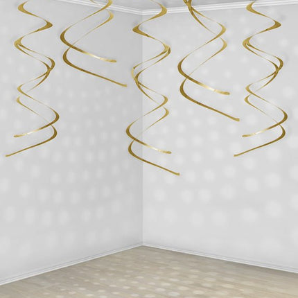 Hangdecoratie Goud 5st van Partydeco koop je bij Partywinkel