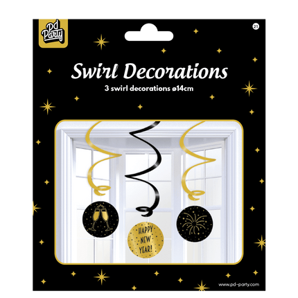 Hangdecoratie Happy New Year! 14cm 3st van Paper Dreams koop je bij Partywinkel