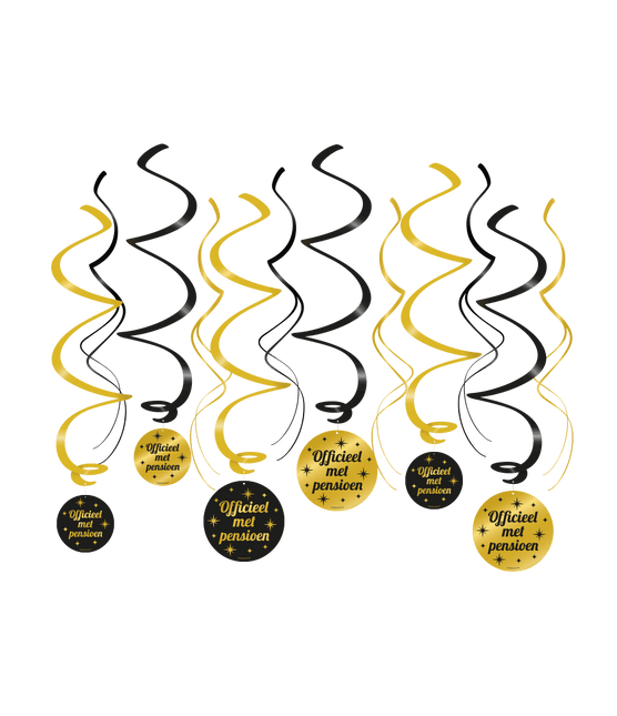 Hangdecoratie Pensioen 14cm 12st van Paper Dreams koop je bij Partywinkel