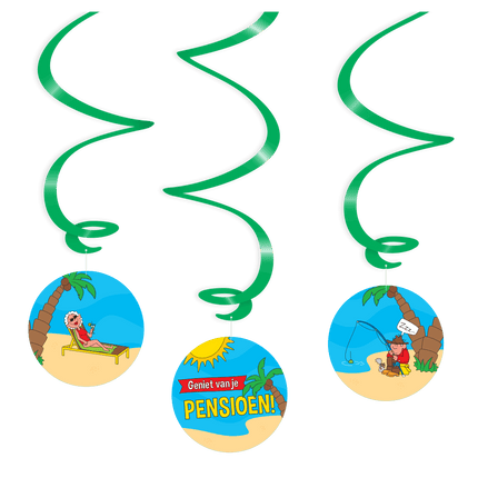 Hangdecoratie Pensioen 14cm 3st van Paper Dreams koop je bij Partywinkel