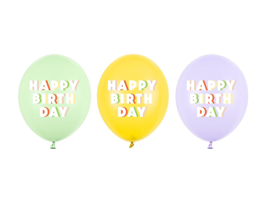 Happy Birthday Ballonnen 30cm 50st van Partydeco koop je bij Partywinkel