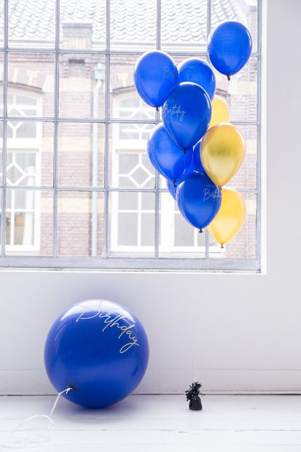 Happy Birthday Ballonnen Blauw 30cm 12st van Folat koop je bij Partywinkel