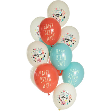 Happy Birthday Ballonnen Circus 33cm 12st van Folat koop je bij Partywinkel