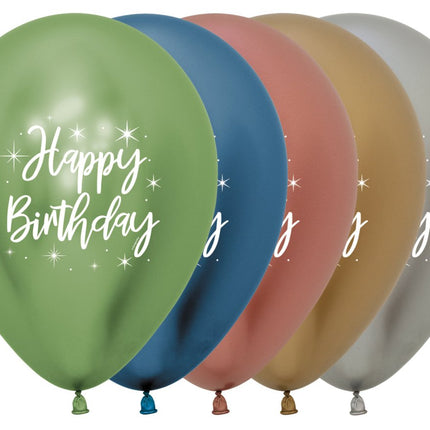 Happy Birthday Ballonnen Gekleurd 30cm 25st van Sempertex koop je bij Partywinkel