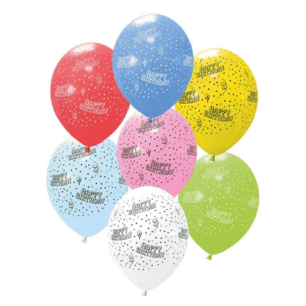 Happy Birthday Ballonnen Leeg 28cm 6st van Procos koop je bij Partywinkel