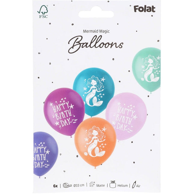 Happy Birthday Ballonnen Zeemeermin 33cm van Folat koop je bij Partywinkel