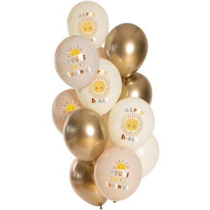 Happy Birthday Ballonnen Zon 33cm 12st van Folat koop je bij Partywinkel