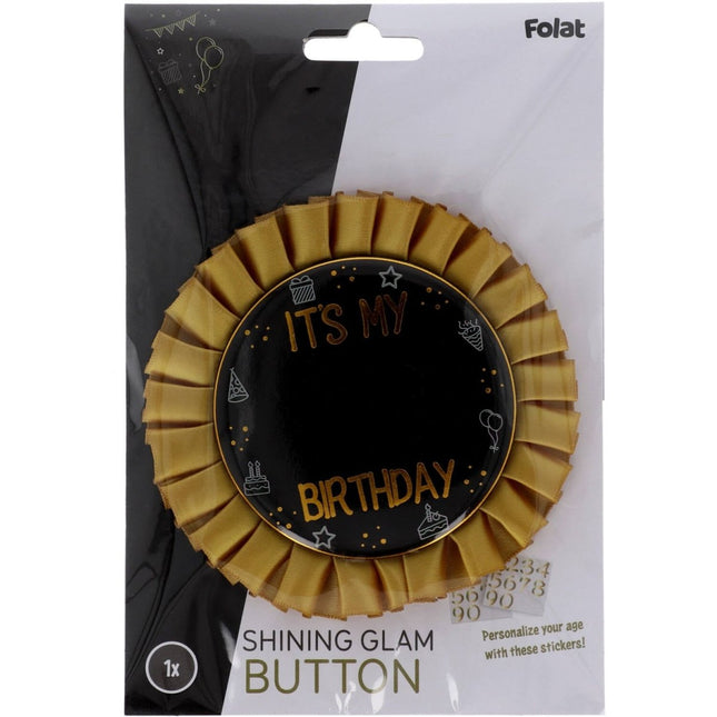 Happy Birthday Button van Folat koop je bij Partywinkel