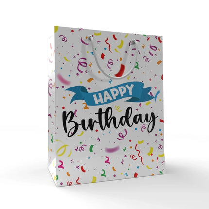 Happy Birthday Cadeautasjes 21cm 12st van VDV Benefit koop je bij Partywinkel