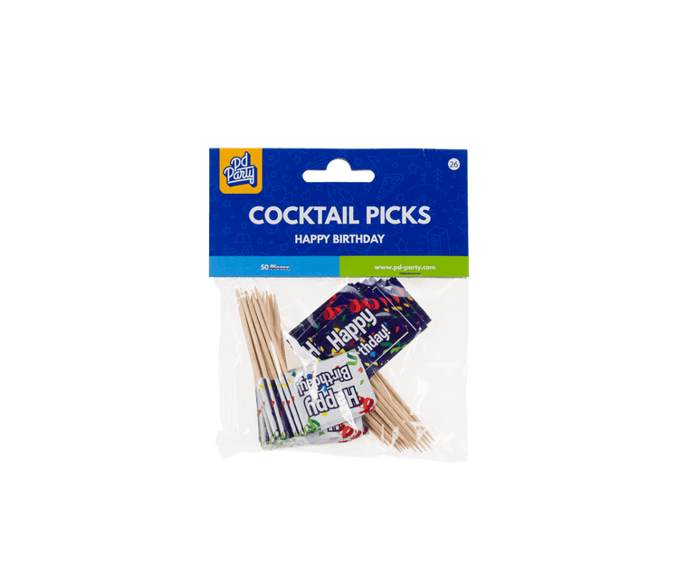Happy Birthday Cocktailprikkers van Paper Dreams koop je bij Partywinkel