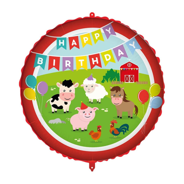 Happy Birthday Helium Ballon Boerderij Dieren Leeg van Procos koop je bij Partywinkel