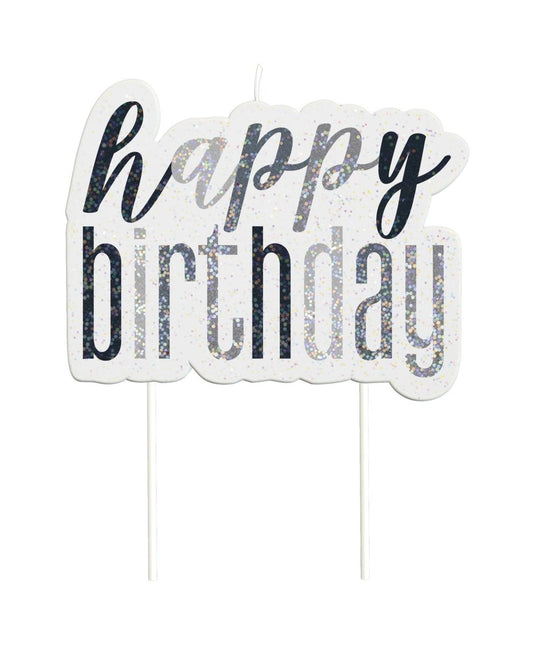 Happy Birthday Kaarsen Set Glitter Zwart 13 delig van Unique koop je bij Partywinkel