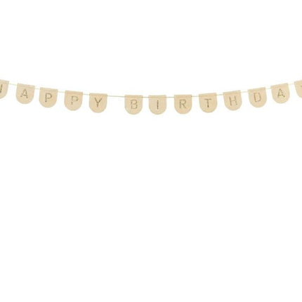 Happy Birthday Letterslinger Goud Roze 3m van Partydeco koop je bij Partywinkel