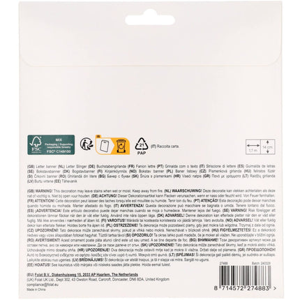 Happy Birthday Letterslinger Princess 1,5m van Folat koop je bij Partywinkel