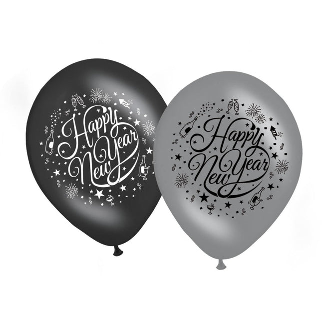 Happy New Year Ballonnen 30cm 8st van Folat koop je bij Partywinkel