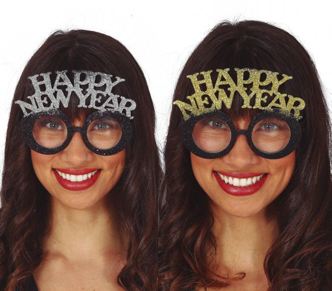 Happy New Year Bril Goud Zilver van Fiestas Guirca koop je bij Partywinkel