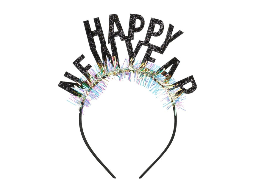 Happy New Year Haarband 15,5cm van Partydeco koop je bij Partywinkel