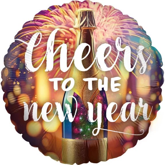 Happy New Year Helium Ballon Gekleurd Leeg 45cm van VDV Benefit koop je bij Partywinkel