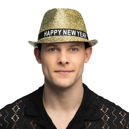 Happy New Year Hoed Goud Glitters van Boland koop je bij Partywinkel