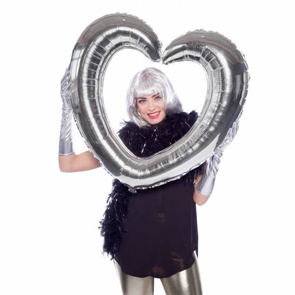 Hart Ballon Zilver Folie 80cm van Folat koop je bij Partywinkel