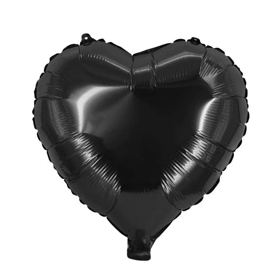 Hart Helium Ballon Zwart Leeg 45cm van VDV Benefit koop je bij Partywinkel