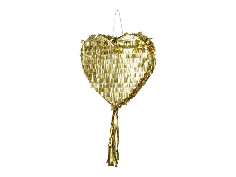 Hart Pinata Goud 36cm van Partydeco koop je bij Partywinkel