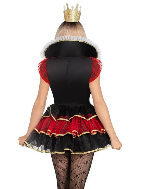 Hartenkoningin Jurk Rood Zwart Dames Leg Avenue van Leg Avenue koop je bij Partywinkel