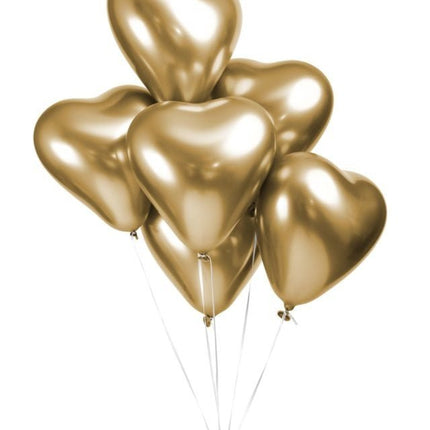 Hartjes Ballonnen Goud 30cm 6st van WeFiesta koop je bij Partywinkel