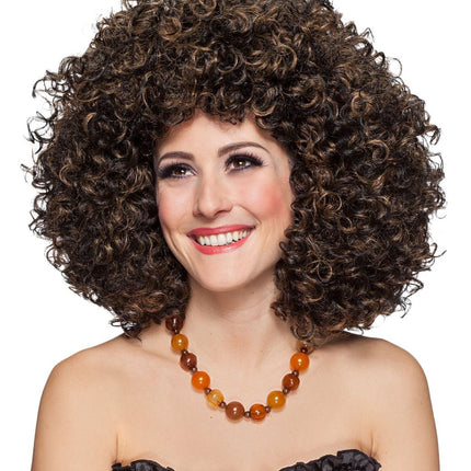 Havanna Afro Pruik Bruin van Orlob koop je bij Partywinkel