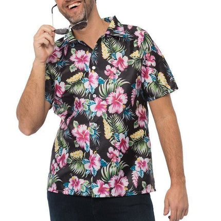 Hawai Shirt Zwart van Partychimp koop je bij Partywinkel
