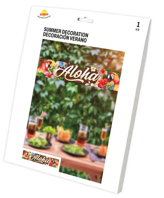 Hawaii Banner Aloha 1,50m van Fiestas Guirca koop je bij Partywinkel