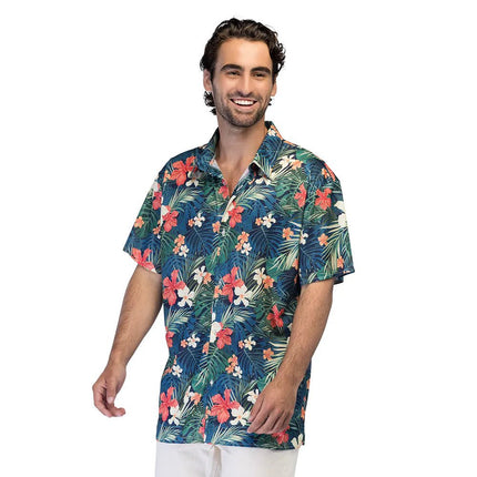 Hawaii Blouse Blauw Heren van Boland koop je bij Partywinkel