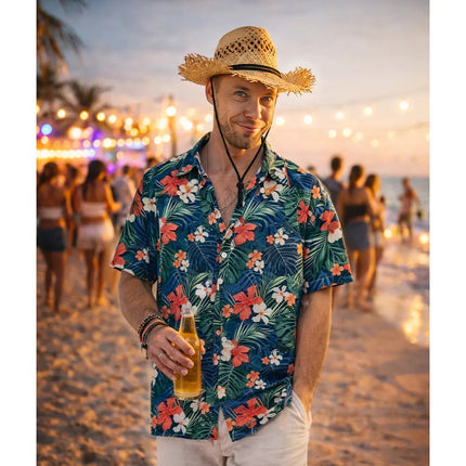 Hawaii Blouse Blauw Heren van Boland koop je bij Partywinkel