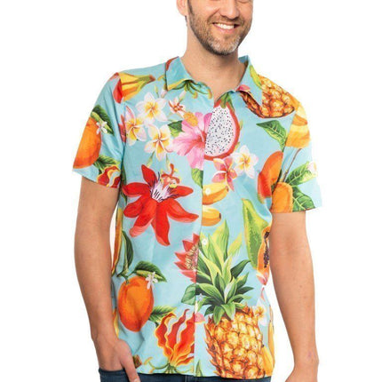 Hawaii Blouse Gekleurd Fruit van Partychimp koop je bij Partywinkel