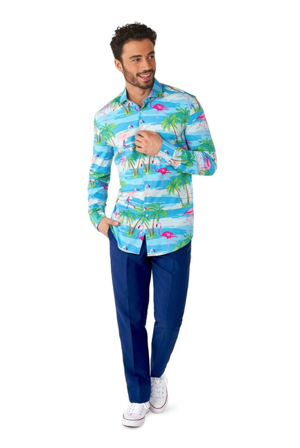 Hawaii Flamingo Overhemd Heren OppoSuits van OppoSuits koop je bij Partywinkel