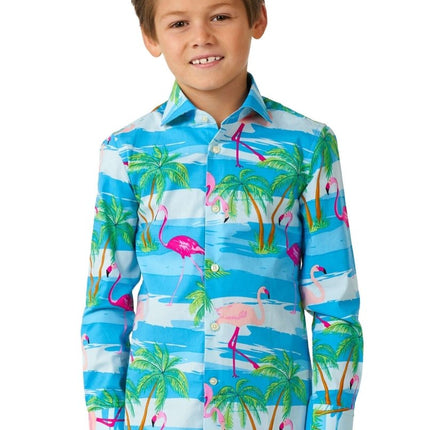 Hawaii Flamingo Overhemd Jongen OppoSuits van OppoSuits koop je bij Partywinkel