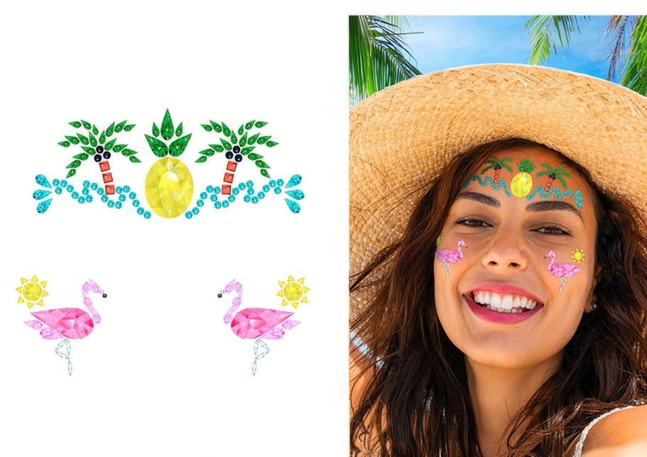 Hawaii Gezicht Stickers van Fiestas Guirca koop je bij Partywinkel