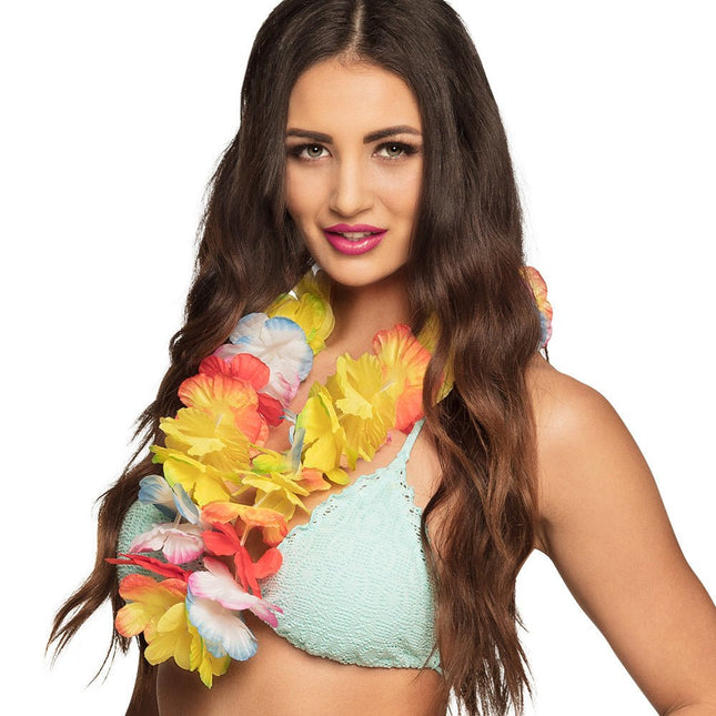 Hawaii Krans Gekleurd van Boland koop je bij Partywinkel