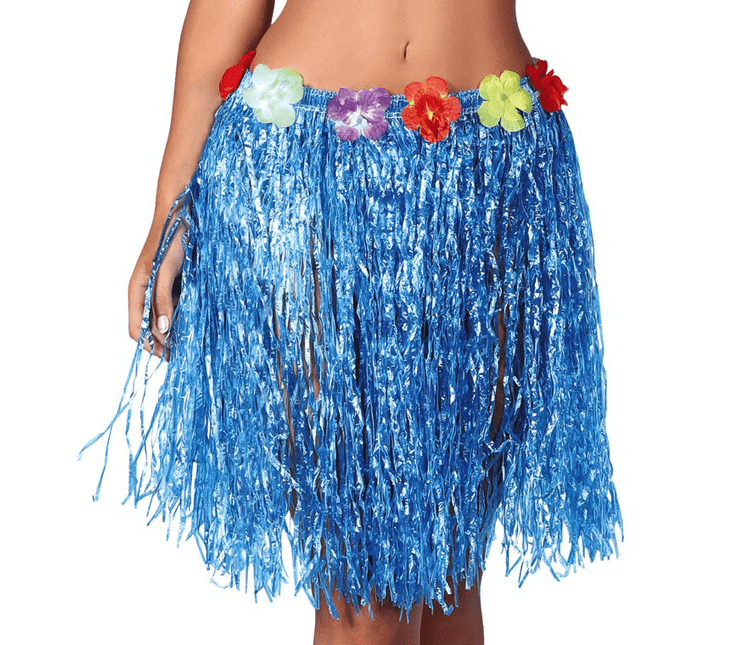 Hawaii Rok Bloemen Blauw 50cm van Fiestas Guirca koop je bij Partywinkel