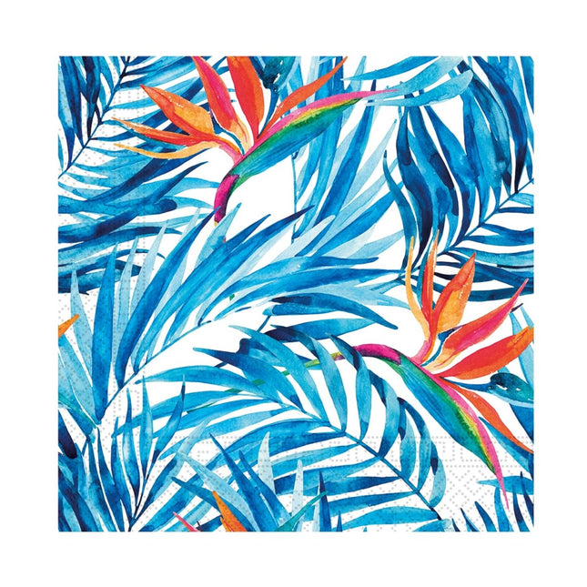 Hawaii Servetten Blauw 25cm 20st van Procos koop je bij Partywinkel