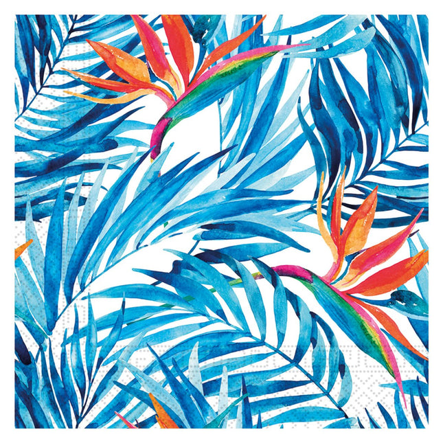 Hawaii Servetten Blauw 33cm 20st van Procos koop je bij Partywinkel