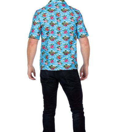 Hawaii Blouse Lichtblauw Heren van Wilbers & Wilbers koop je bij Partywinkel