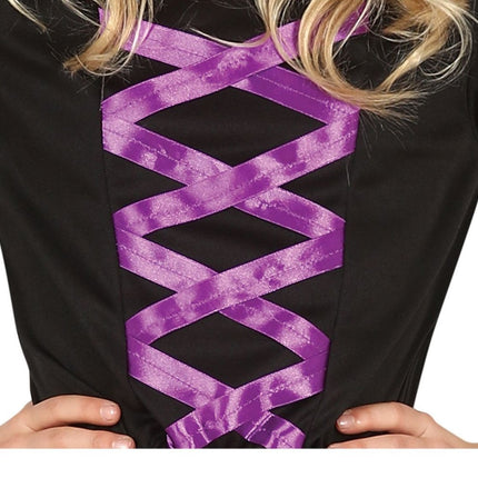 Heks Halloween Kostuum Meisje Zwart Paars van Fiestas Guirca koop je bij Partywinkel