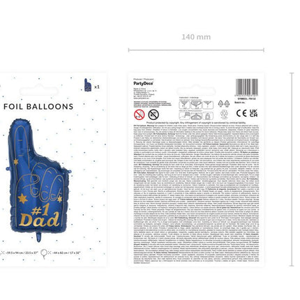 Helium Ballon 1 Dad Leeg 86,5cm van Partydeco koop je bij Partywinkel