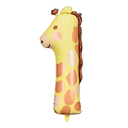 Helium Ballon 1 Jaar Giraffe Leeg 82cm van Partydeco koop je bij Partywinkel