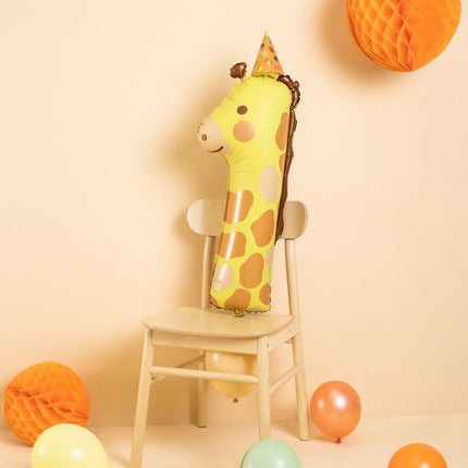 Helium Ballon 1 Jaar Giraffe Leeg 82cm van Partydeco koop je bij Partywinkel