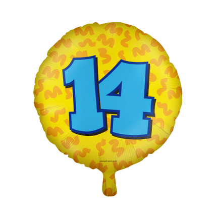 Helium Ballon 14 Jaar Gekleurd Leeg 46cm van Paper Dreams koop je bij Partywinkel